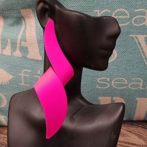 Hot pink geometric earrings